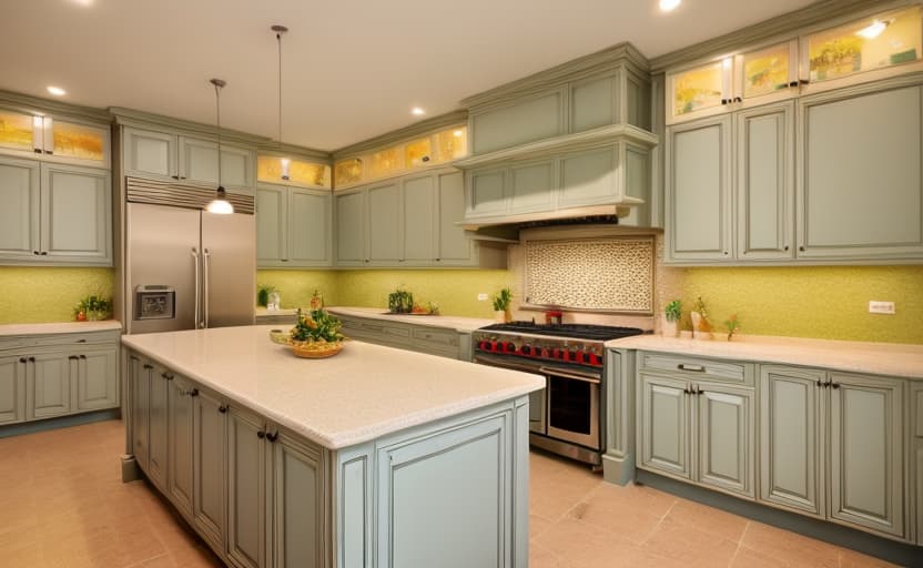  ((colourful kitchen)), award winning, professional, highly detailed, masterpiece