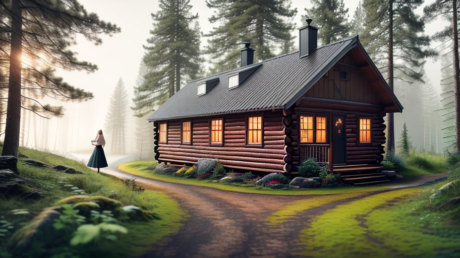  Scandinavian forest, gloomy background, gloomy cabin, Scandinavian girl, light hair with a basket, (intricate details:0.9), (hdr, hyperdetailed:1.2) hyperrealistic, full body, detailed clothing, highly detailed, cinematic lighting, stunningly beautiful, intricate, sharp focus, f/1. 8, 85mm, (centered image composition), (professionally color graded), ((bright soft diffused light)), volumetric fog, trending on instagram, trending on tumblr, HDR 4K, 8K