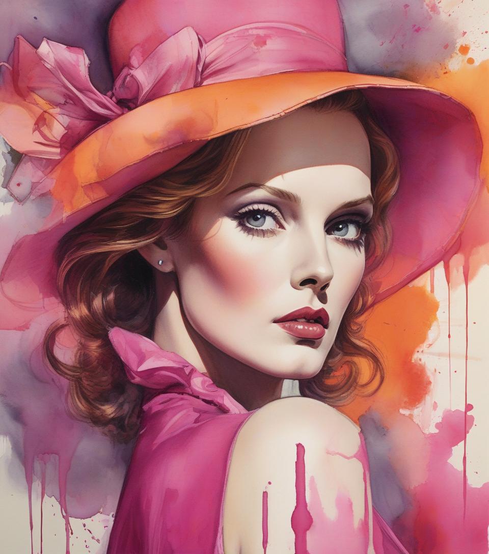  concept art painting of a woman in magenta and orange colors, maureen o&#39;hara, pretty much beautiful face, ultra detailed paintings inspired by wlop, trending with artstation, fantasy art, intricate wlop, art of wlop, wlop art, wlop |, the style of wlop, beautiful character drawings, wlop painting style, wlop | art germ, unparalleled beauty tumbler, figurative art, intense watercolor, watercolor detailed art, watercolor splash, surreal, avant garde pop art, beautiful and expressive paintings, beautiful artwork illustration, very colorful tones, wonderful, cool beauty, master piece, highest quality, official art, women only, sharp outline, best shot, vector art, written by sandra chevrier, dave mckean、by richard avedon、written by maki