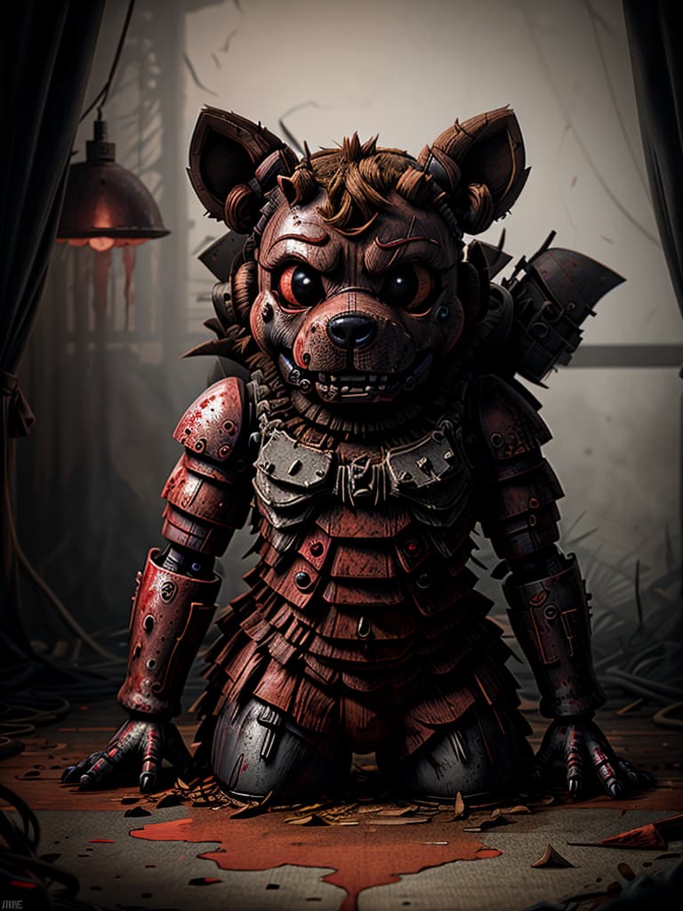  All fnaf 1 animatronics merged into one, bloodstainai, horror, fear