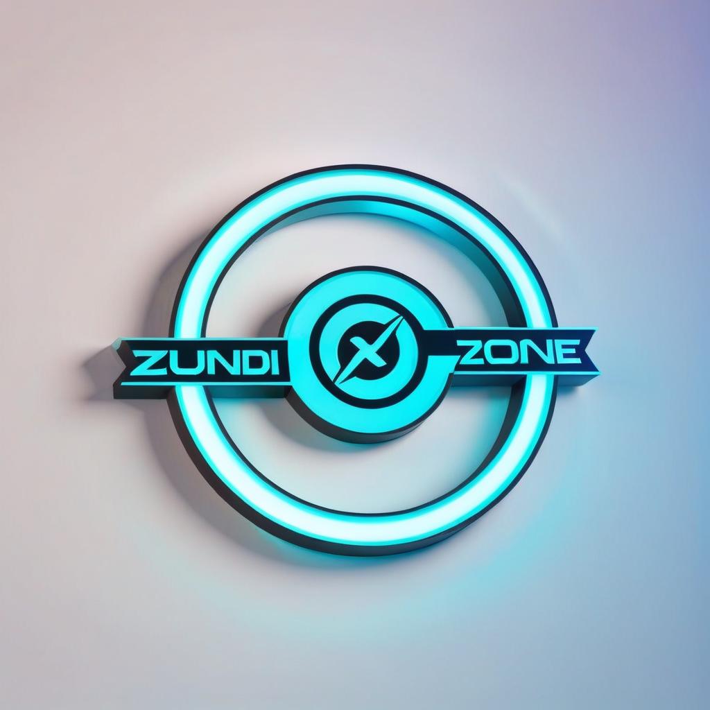  futuristic sign that says “zundelzone”, (logo), advanced, high tech, sleek, sci fi, abstract, digital elements, metallic, neon colors, progressive