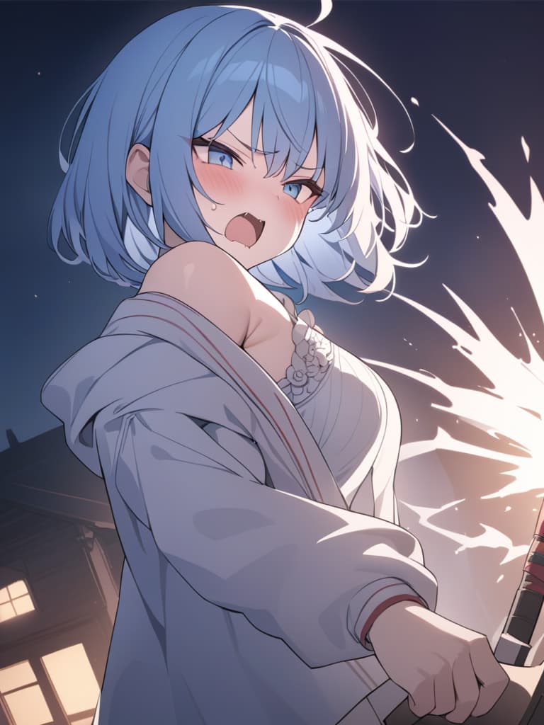  light blue hair, light blue eye, bob hair, darkness, hatred strengthening, angry crying, night, the end of the world, shouting, demon summoning, masterpiece, best quality,8k,ultra detailed,high resolution,an extremely delicate and beautiful,hyper detail