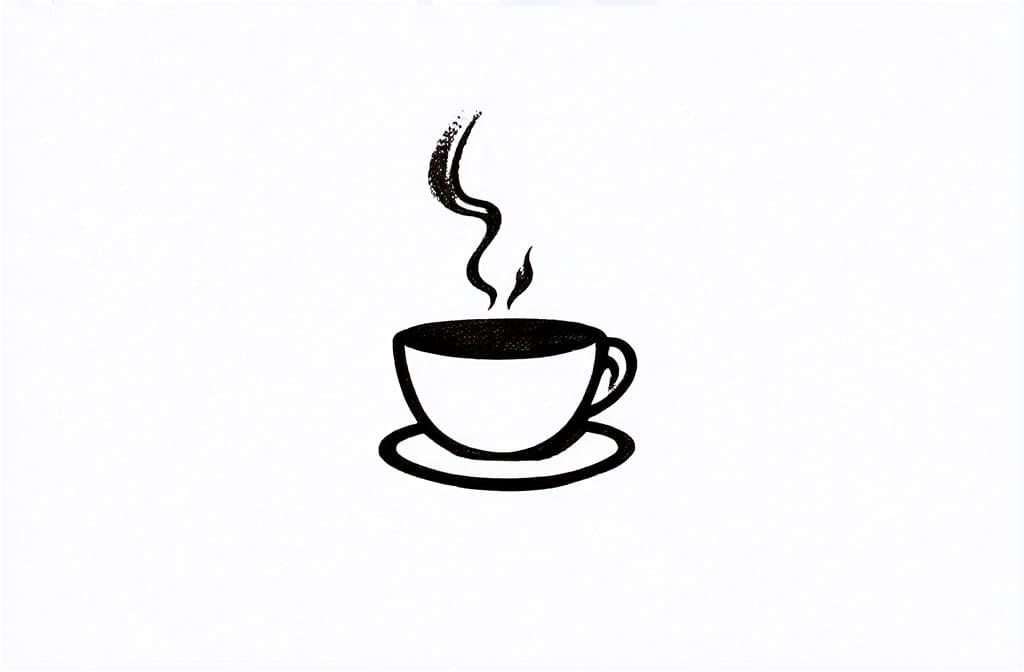  contour, very simple image in one unbroken black ink line, single line of coffee turk, engraving illustration, icon isolated on white background ar 3:2 using a single continuous black line ink brushon white background, drawing should be created without lifting the pen, recognizable features of coffee turk, engraving illustration, icon isolated on white background ar 3:2 in one unbroken line