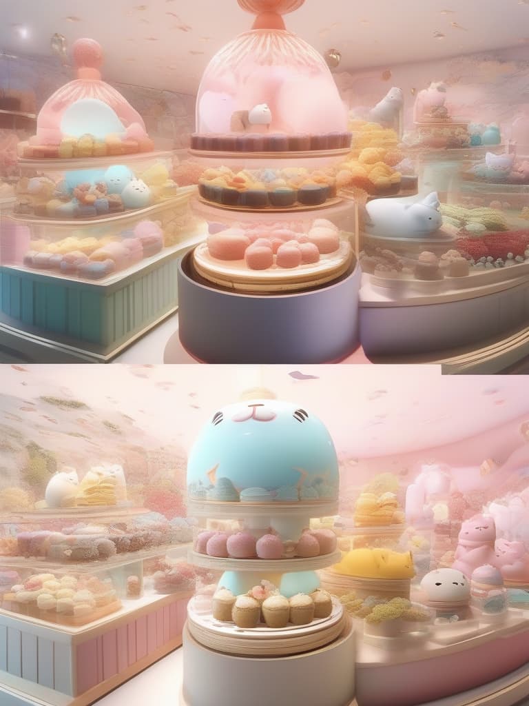  lots of dessert, pastel color, cat cafe, masterpiece, best quality,8k,ultra detailed,high resolution,an extremely delicate and beautiful,hyper detail