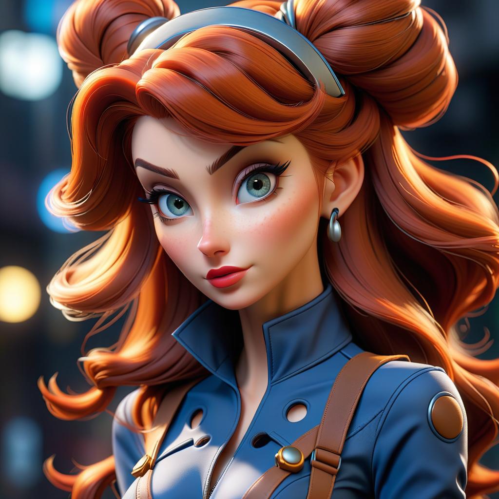  gadget hackwrench , tall, beautiful , tight jumpsuit with holes, cartoon,  hyperrealistic, full body, detailed clothing, highly detailed, cinematic lighting, stunningly beautiful, intricate, sharp focus, f/1. 8, 85mm, (centered image composition), (professionally color graded), ((bright soft diffused light)), volumetric fog, trending on instagram, trending on tumblr, HDR 4K, 8K