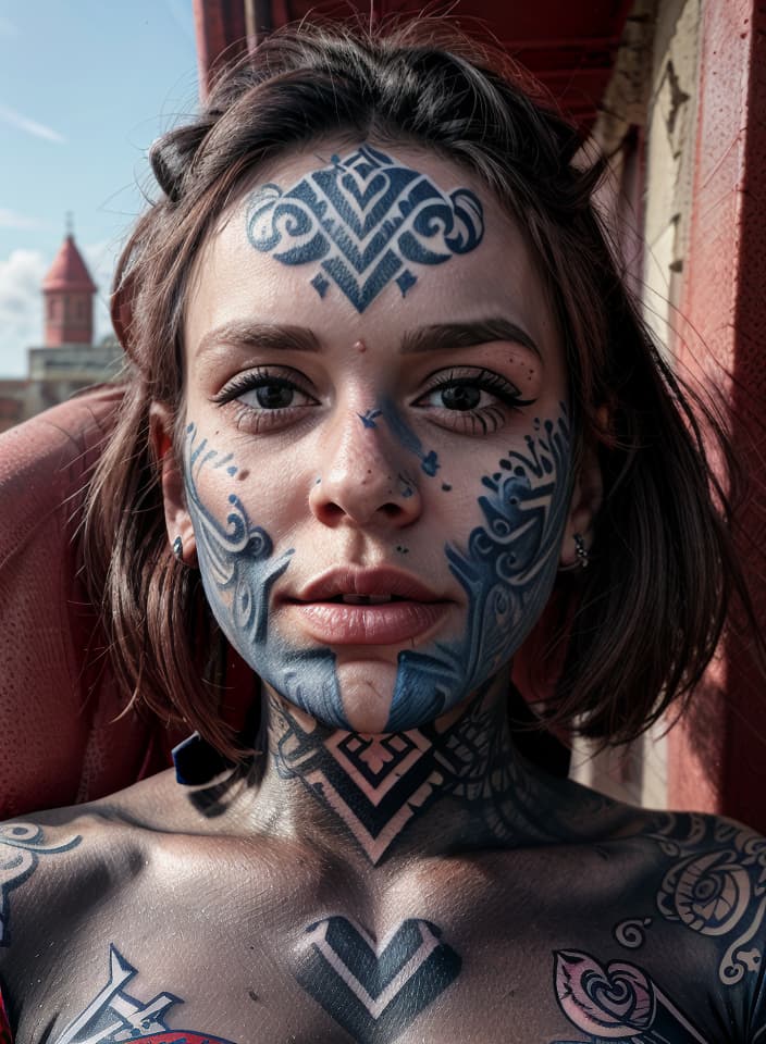  , (face tattoo:1.2), HQ, Hightly detailed, 4k