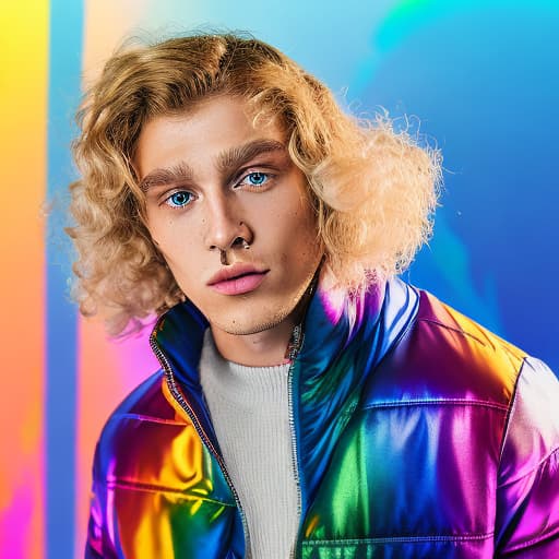 portrait+ style Russian LGBT queer tiktok star blonde hunk dude face