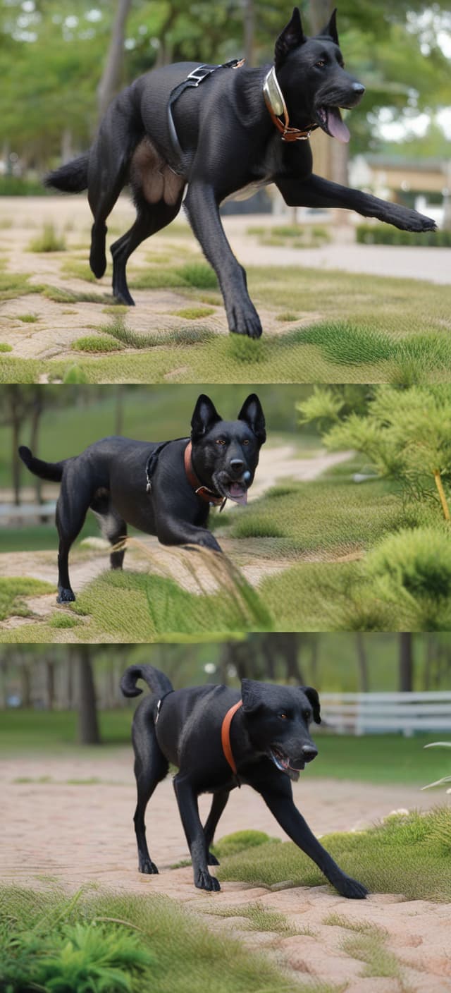  (threedrender style), a black dog