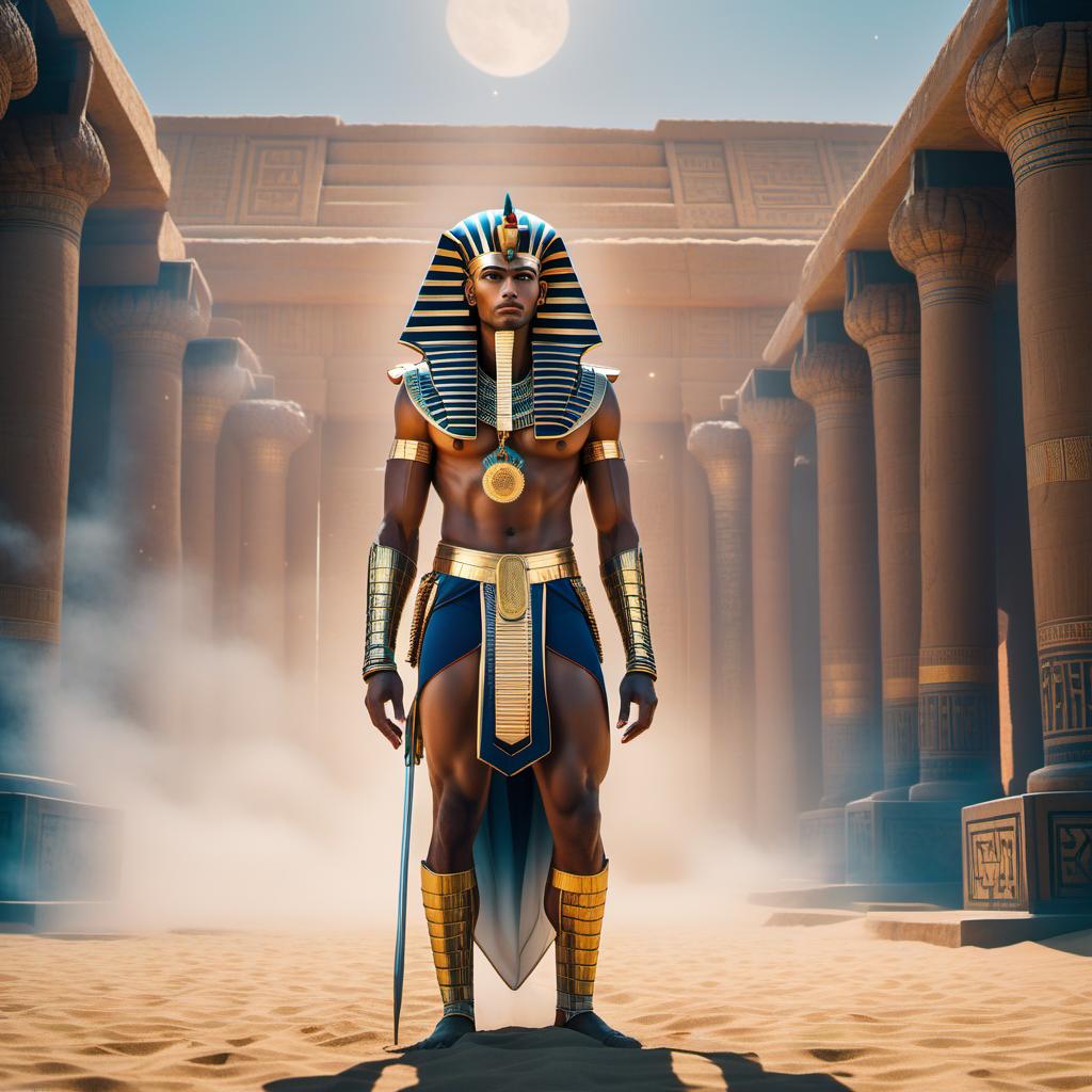  “pharaoh reduces viruses” , ((anime)) hyperrealistic, full body, detailed clothing, highly detailed, cinematic lighting, stunningly beautiful, intricate, sharp focus, f/1. 8, 85mm, (centered image composition), (professionally color graded), ((bright soft diffused light)), volumetric fog, trending on instagram, trending on tumblr, HDR 4K, 8K