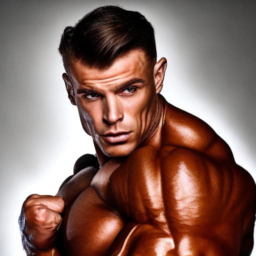 portrait+ style IFBB star bodybuilder queer brunette hunk dude face