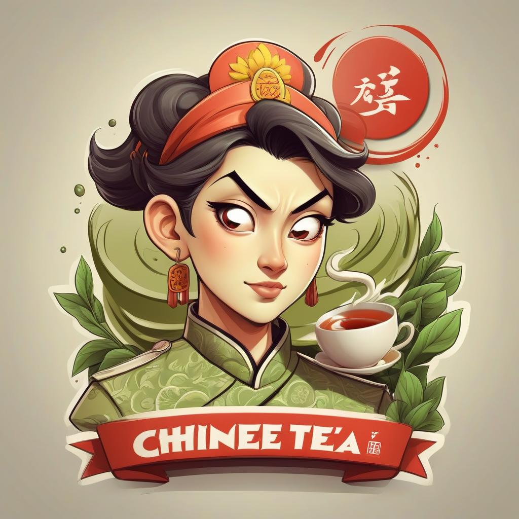  manga style draw a logo for chinese tea "yalta chai" . vibrant, high energy, detailed, iconic, japanese comic style