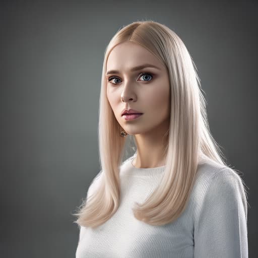 portrait+ style Russian queer TV actress blonde female face