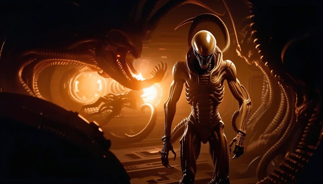  xenomorph, monster, space, realism, horror, bio, mechanics, ancient egypt