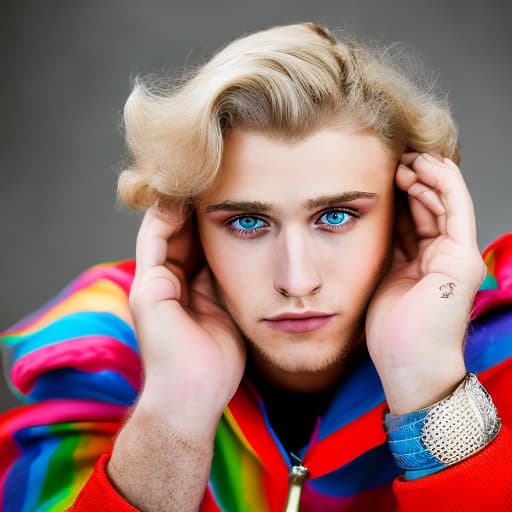 portrait+ style Russian LGBT queer twink blonde hunk dude face