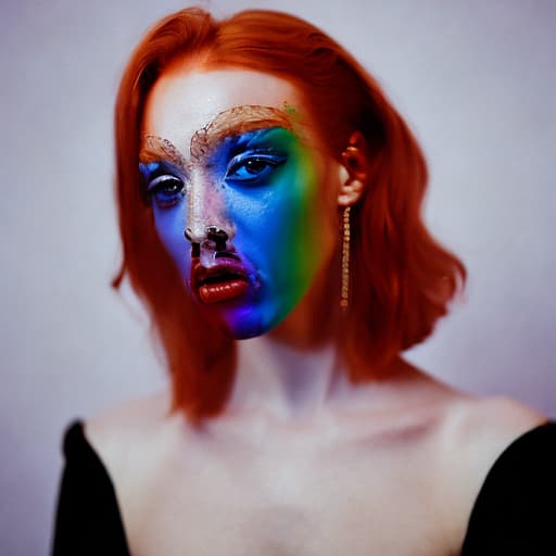 portrait+ style Russian LGBT queer Rock singer ginger female face