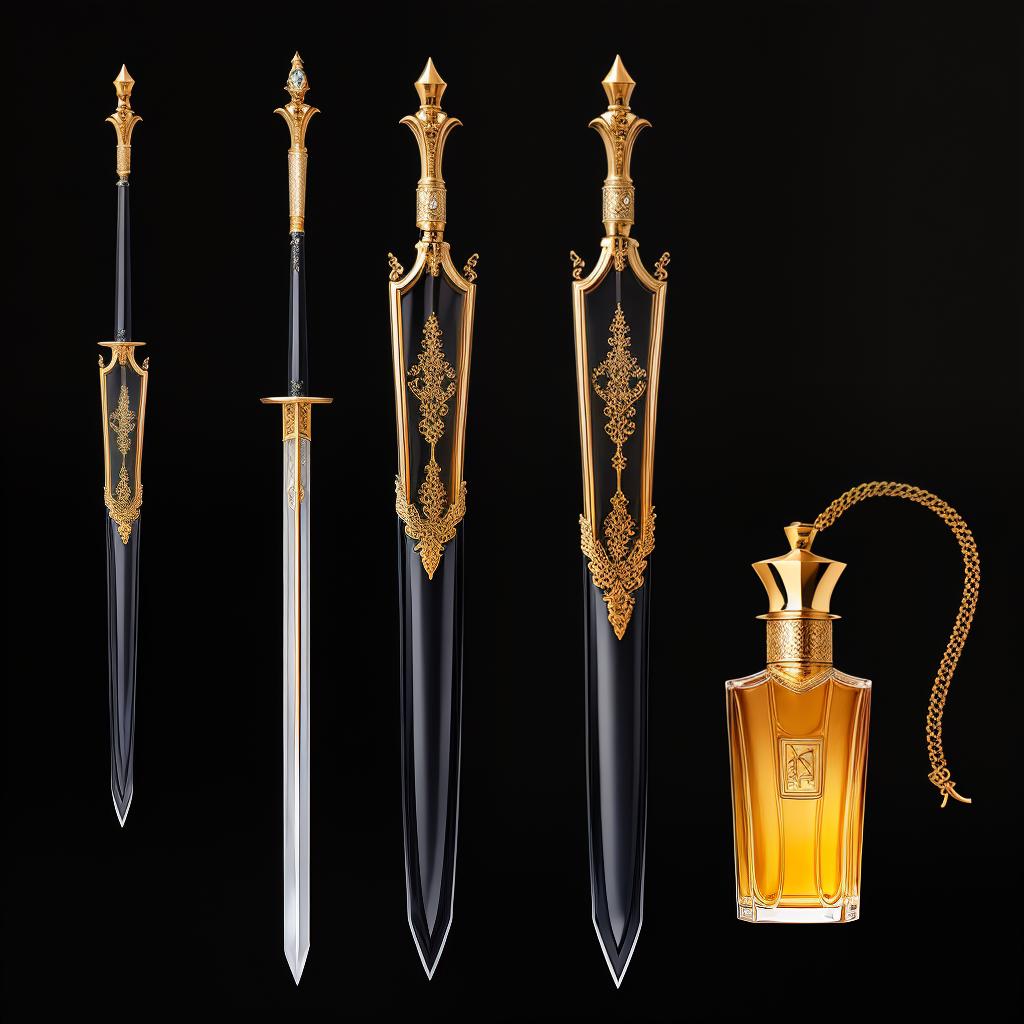  sword perfume bottle mockup
