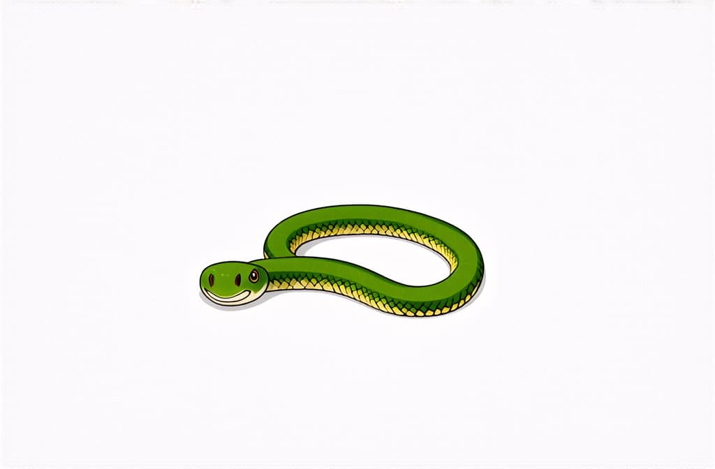  flat illustration, flaticon, (illustration:1.15), snake wriggling top view white background ar 3:2, [cory loftis, strobist, pascal campion :: 0.2]