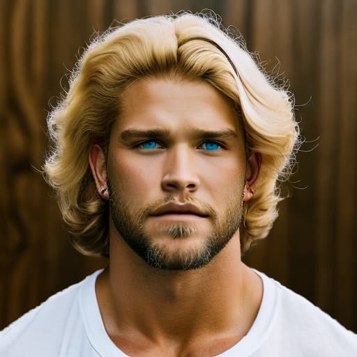 portrait+ style Hercules actor blonde hunk dude face