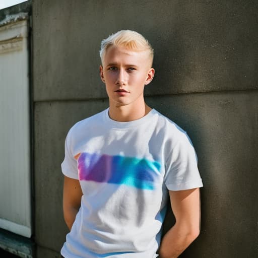 portrait+ style British LGBT queer twink blonde hunk dude face