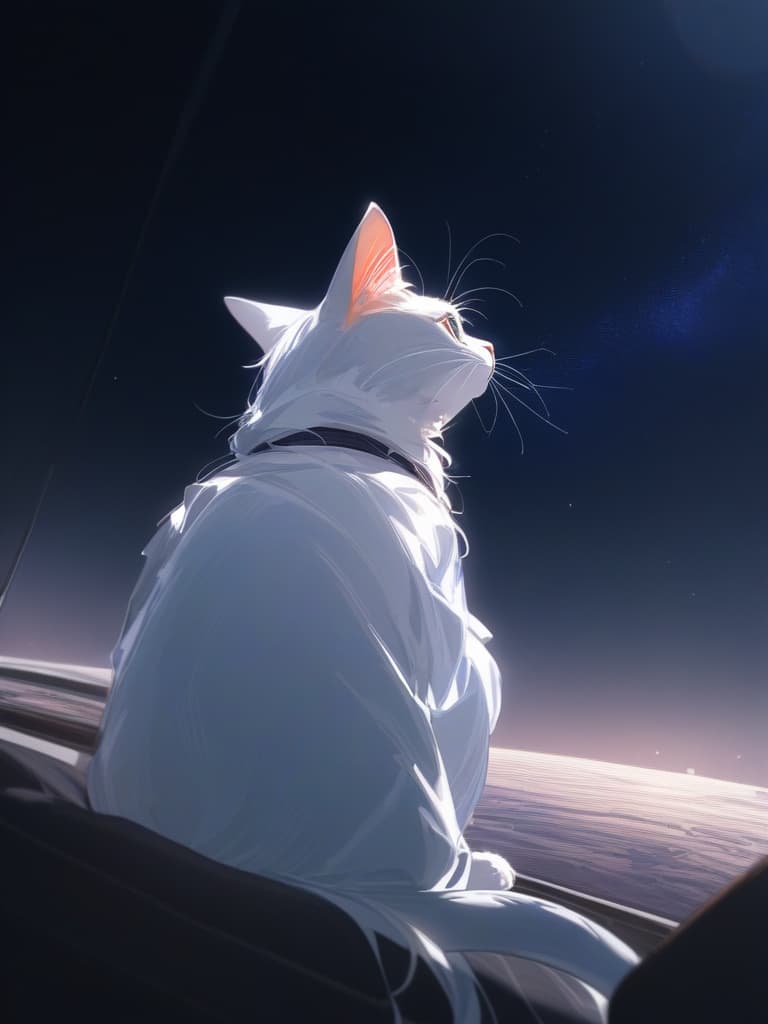  space, cat, masterpiece, best quality,8k,ultra detailed,high resolution,an extremely delicate and beautiful,hyper detail