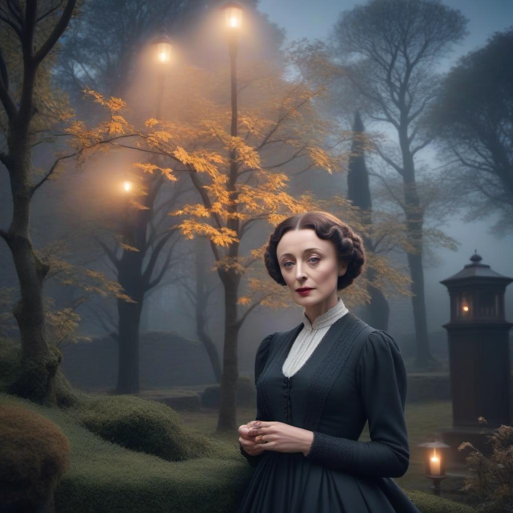  The young and beautiful Edith Piaf as Jane Eyre hyperrealistic, full body, detailed clothing, highly detailed, cinematic lighting, stunningly beautiful, intricate, sharp focus, f/1. 8, 85mm, (centered image composition), (professionally color graded), ((bright soft diffused light)), volumetric fog, trending on instagram, trending on tumblr, HDR 4K, 8K