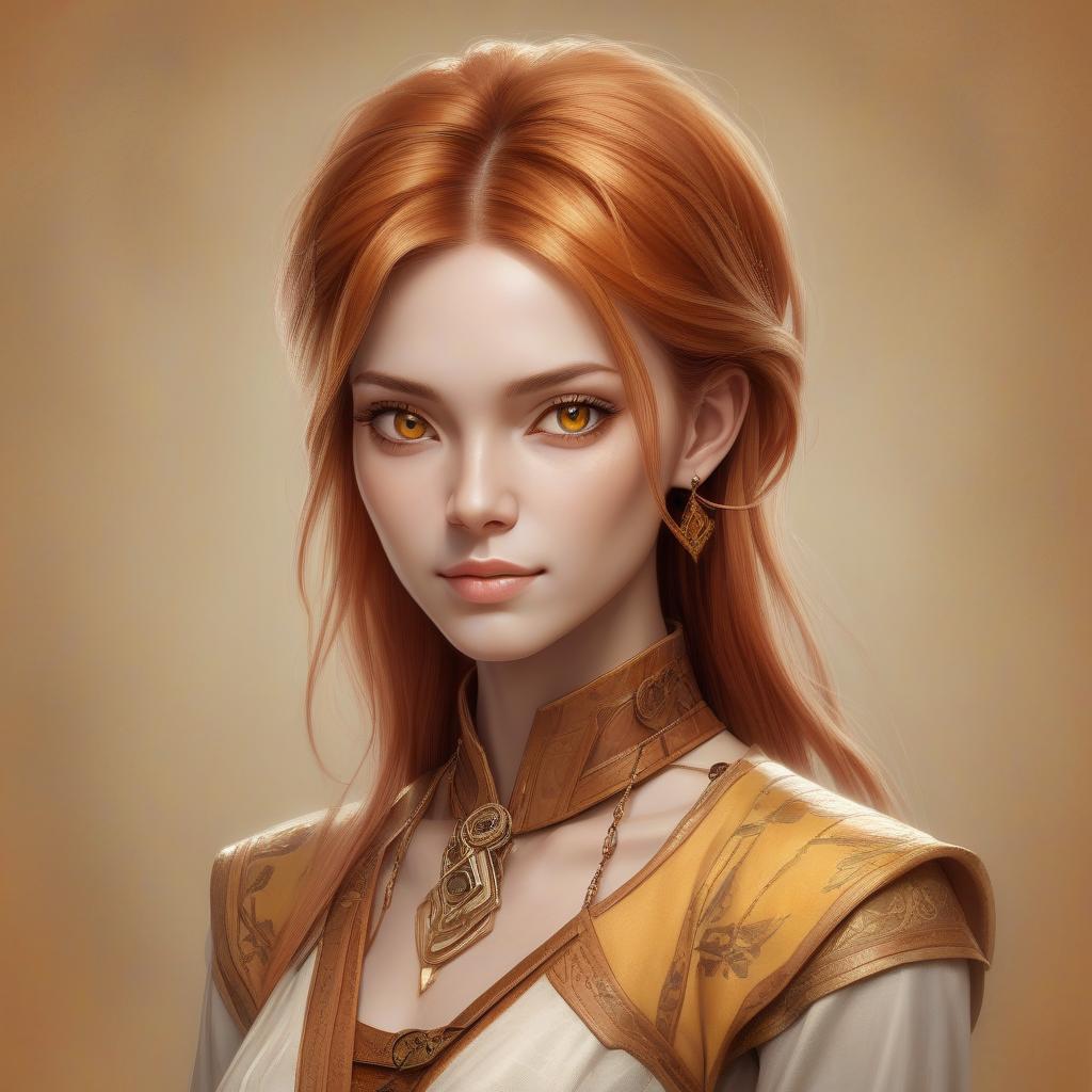  <mymodel>a woman portrait in midjourney style, amber head