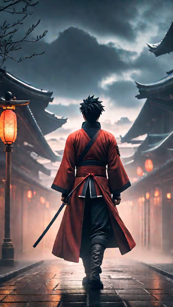  anime art: shisui uchiha with kotoamatsukami, subtly controlling others, altering history with his powerful genjutsu. hyperrealistic, full body, detailed clothing, highly detailed, cinematic lighting, stunningly beautiful, intricate, sharp focus, f/1. 8, 85mm, (centered image composition), (professionally color graded), ((bright soft diffused light)), volumetric fog, trending on instagram, trending on tumblr, HDR 4K, 8K