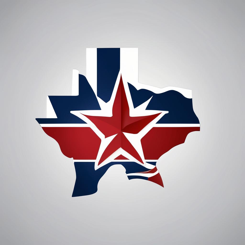  design a logo that features the outline of the state of texas in a minimalist style. inside the texas outline, incorporate the letters 'm5' in a bold, modern font. use the colors of the texas flag: blue, red, and white. make the 'm' in blue, the '5' in red, and the star in white. the text 'custom homes and remodeling, llc' should be elegantly placed below or around the outline of texas, ensuring it complements the design. use a neutral color, such as black or dark blue, for the company name to ensure readability