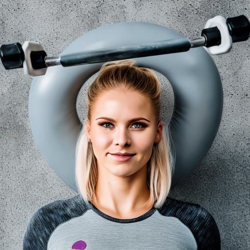 portrait+ style Russian lesbian queer fitness trainer blonde female face