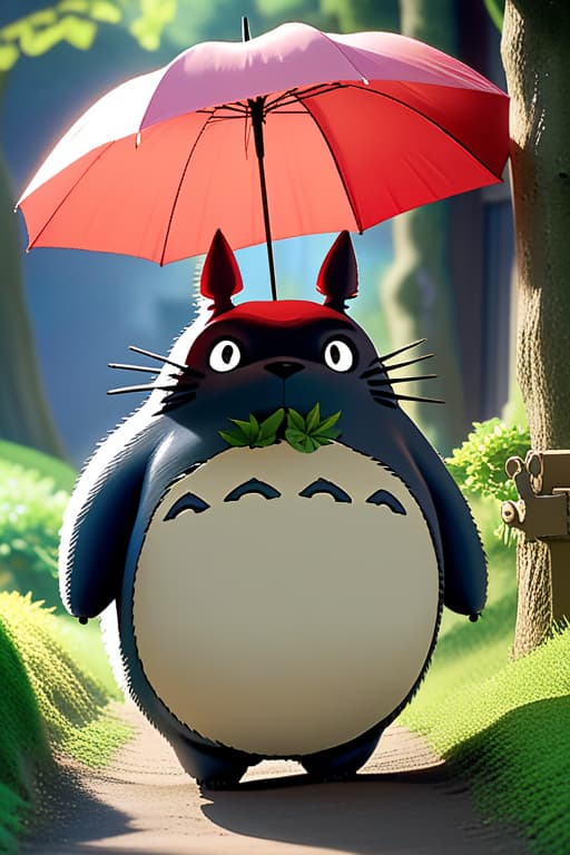  neighbor food totoro,smile hyperrealistic, full body, detailed clothing, highly detailed, cinematic lighting, stunningly beautiful, intricate, sharp focus, f/1. 8, 85mm, (centered image composition), (professionally color graded), ((bright soft diffused light)), volumetric fog, trending on instagram, trending on tumblr, HDR 4K, 8K