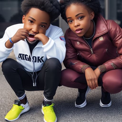  (black kids eating donuts), photorealistic, highly detailed, 4k, high quality hyperrealistic, full body, detailed clothing, highly detailed, cinematic lighting, stunningly beautiful, intricate, sharp focus, f/1. 8, 85mm, (centered image composition), (professionally color graded), ((bright soft diffused light)), volumetric fog, trending on instagram, trending on tumblr, HDR 4K, 8K