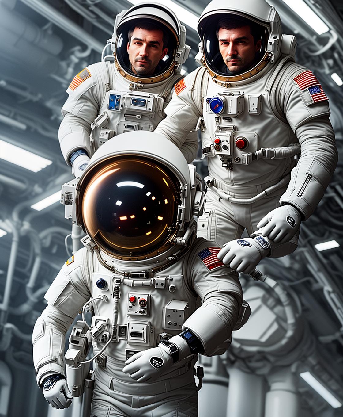  an authentic cosmonaut [photo realism] hyperrealistic, full body, detailed clothing, highly detailed, cinematic lighting, stunningly beautiful, intricate, sharp focus, f/1. 8, 85mm, (centered image composition), (professionally color graded), ((bright soft diffused light)), volumetric fog, trending on instagram, trending on tumblr, HDR 4K, 8K