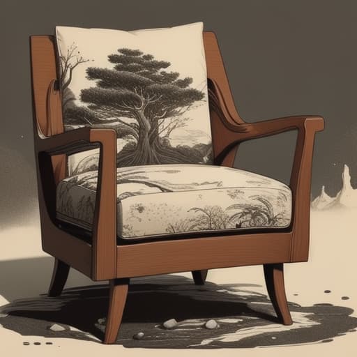  generate a image of the chair blending the pattern from the ipadaptor.