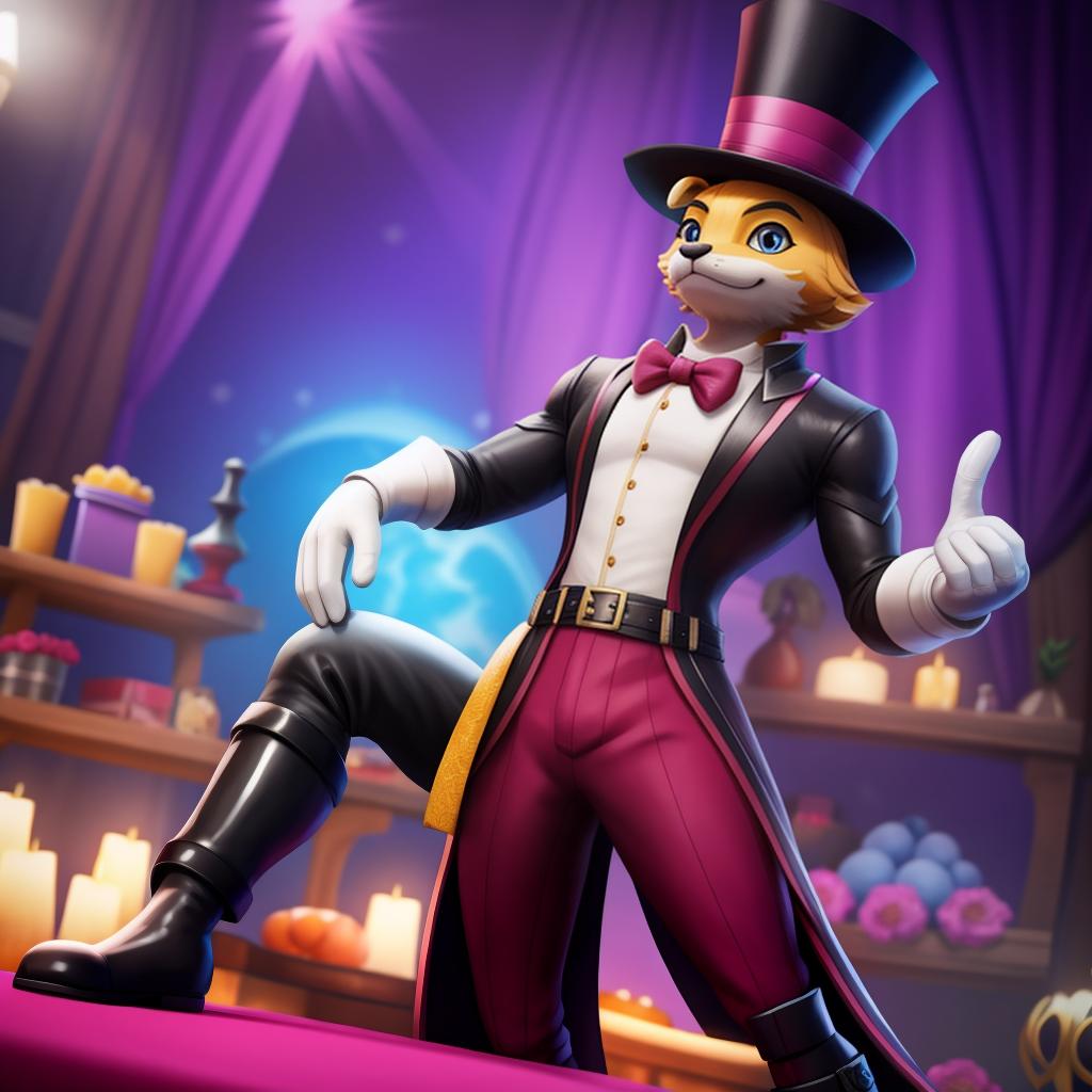  Magician (fortnite), full body, gloves, open eyes, masterpiece, 4k, fine details,