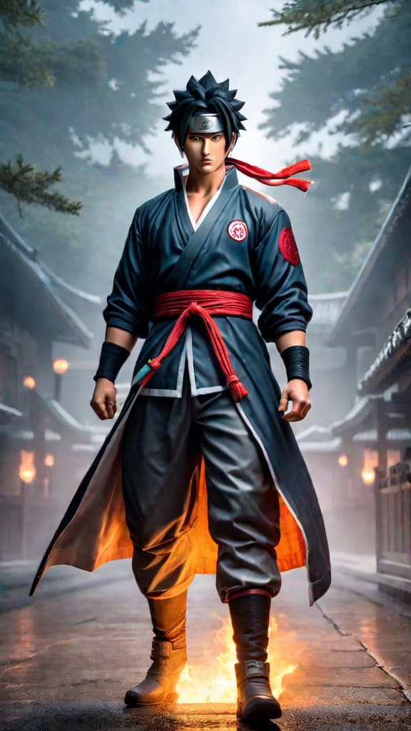  anime art: shisui uchiha, known as 'shisui of the body flicker,' unleashing his potent kotoamatsukami genjutsu. hyperrealistic, full body, detailed clothing, highly detailed, cinematic lighting, stunningly beautiful, intricate, sharp focus, f/1. 8, 85mm, (centered image composition), (professionally color graded), ((bright soft diffused light)), volumetric fog, trending on instagram, trending on tumblr, HDR 4K, 8K