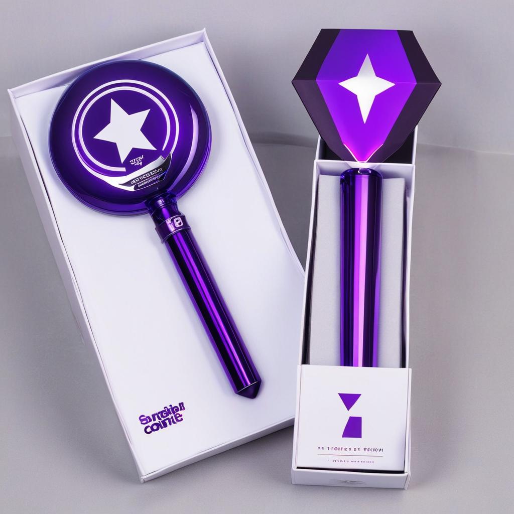  kpop gem top long lightstick dark purple concept with a box