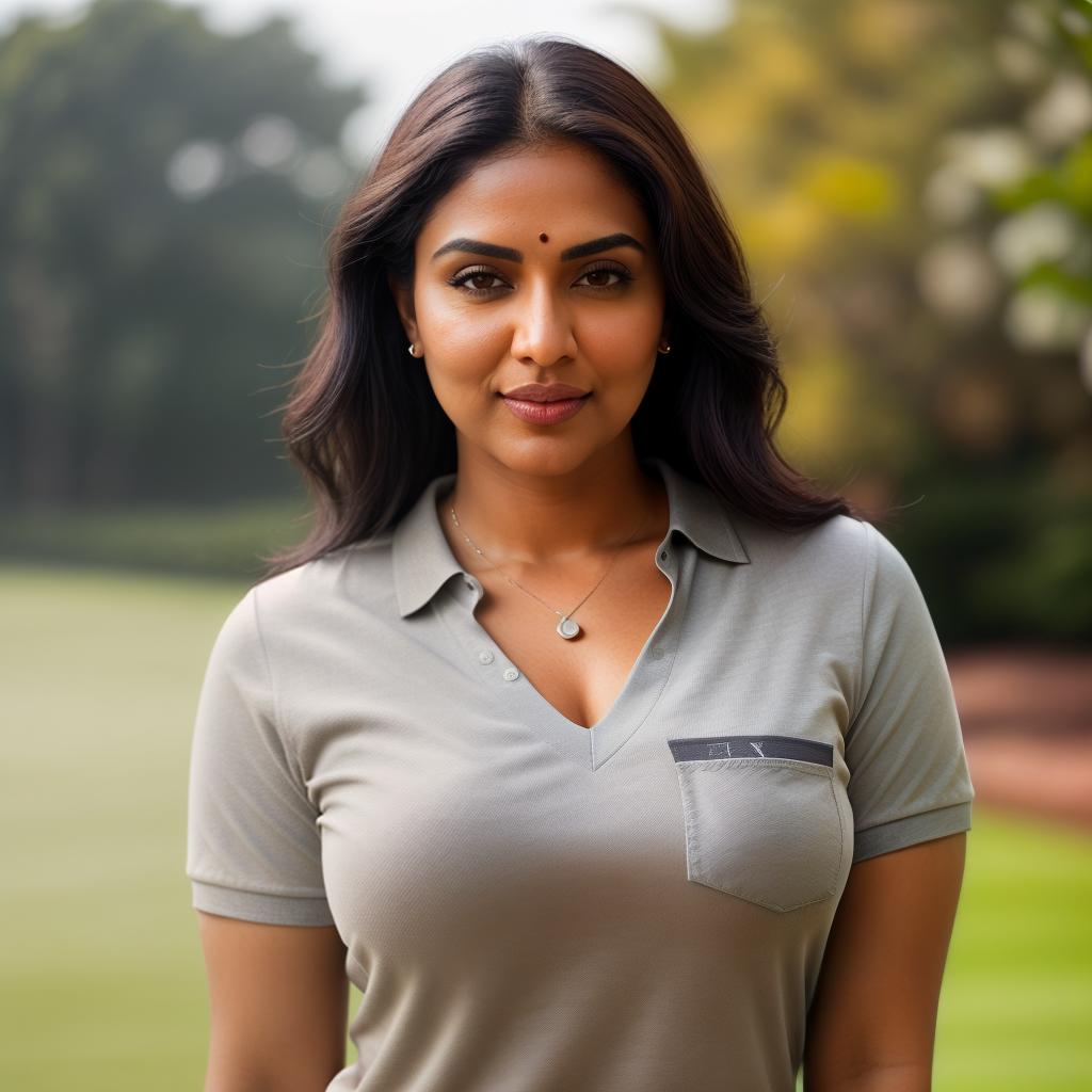  (((realistic full torso frontal head shot of a light brown to medium brown skin tone woman))), diya swati saxena, ((indian heritage)), immature face, brown eye color, ((bob hair style)), ((black hair color)), ((curvy body type)), xxl size, big size, (immature straight defined nose), (immature high cheekbones), (immature soft jawline), (immature medium lips), (immature broad forehead), (immature natural eyebrows), (immature dimpled chin), standing straight looking directly into the camera,((wearing fitted polo shirt with deep v neck and monogrammed pocket)), backyard in background, 1girl, best quality, highest quality, award winning photo, masterpiece, raw, professional photography, photorealism, sharp focus, cinematic, high hyperrealistic, full body, detailed clothing, highly detailed, cinematic lighting, stunningly beautiful, intricate, sharp focus, f/1. 8, 85mm, (centered image composition), (professionally color graded), ((bright soft diffused light)), volumetric fog, trending on instagram, trending on tumblr, HDR 4K, 8K