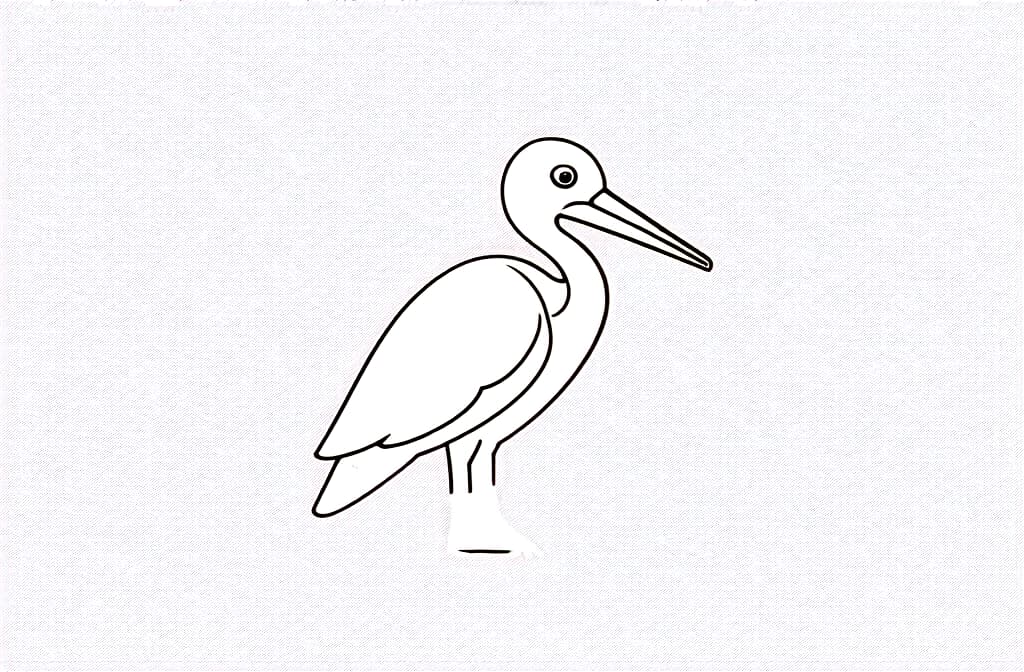  contour, very simple image in one unbroken black ink line, single line of stork, engraving illustration, icon isolated on white background ar 3:2 using a single continuous black line ink brushon white background, drawing should be created without lifting the pen, recognizable features of stork, engraving illustration, icon isolated on white background ar 3:2 in one unbroken line