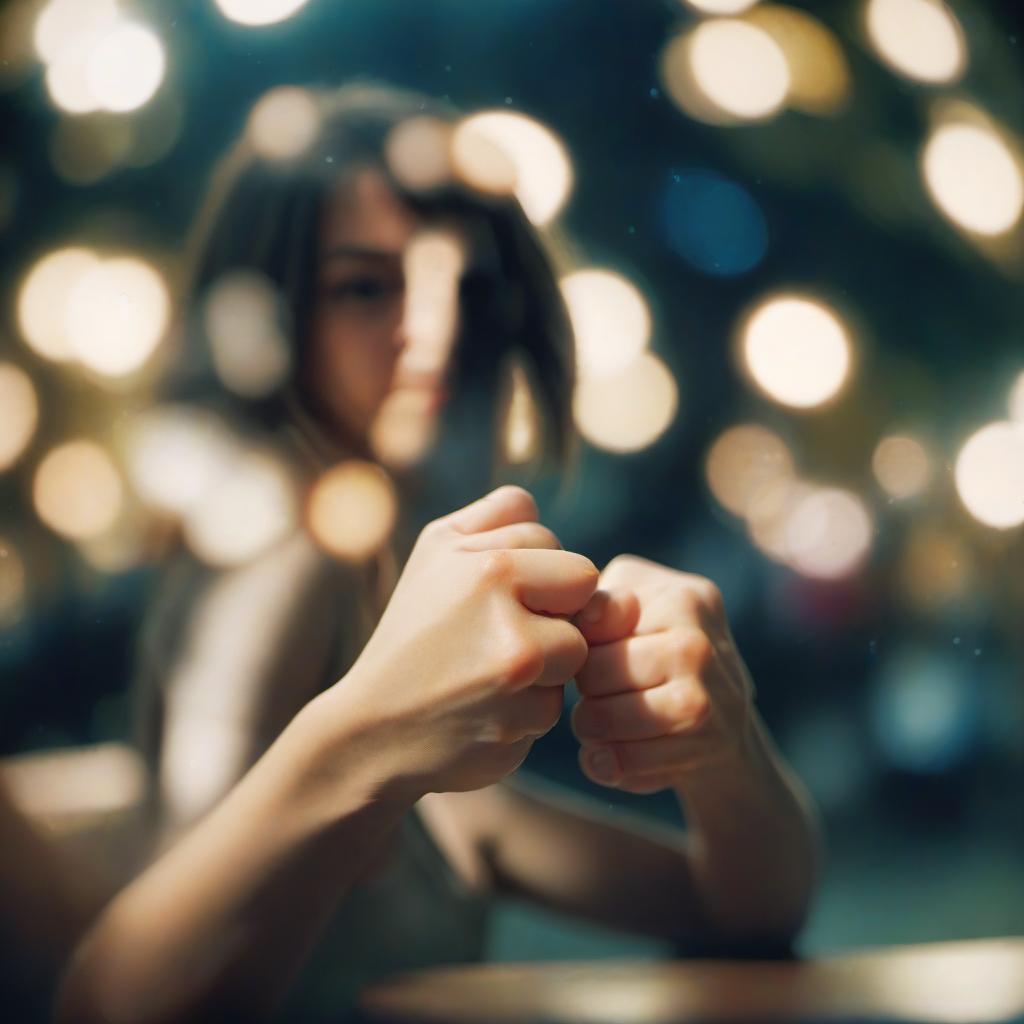  cinematic photo the girl is making herself a fisting . 35mm photograph, film, bokeh, professional, 4k, highly detailed, film photography style