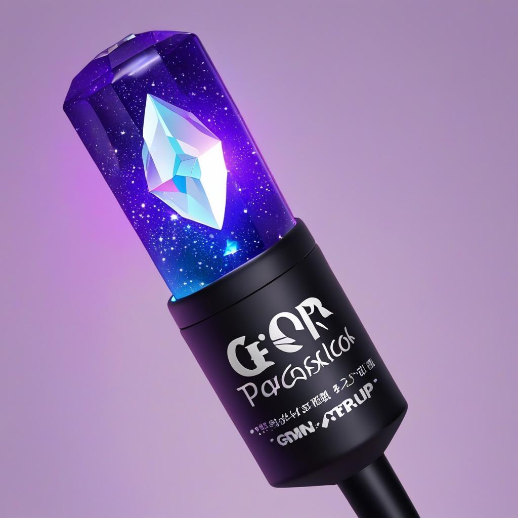  kpop gem top long lightstick dark purple concept with a box