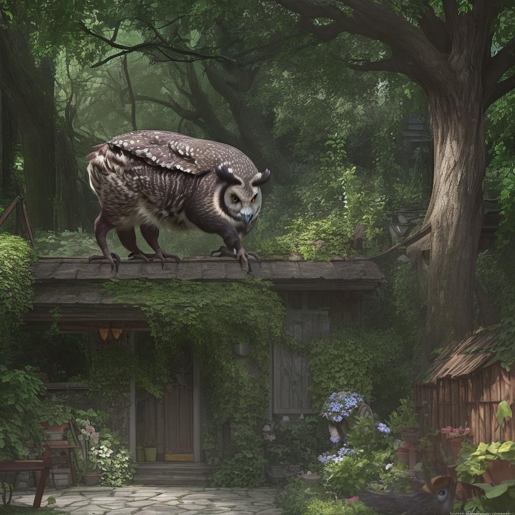  template rundown with gardening concept where there are animals such as owl , wild boar