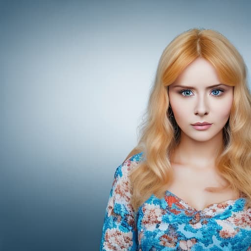 portrait+ style Russian queer TV actress blonde female face