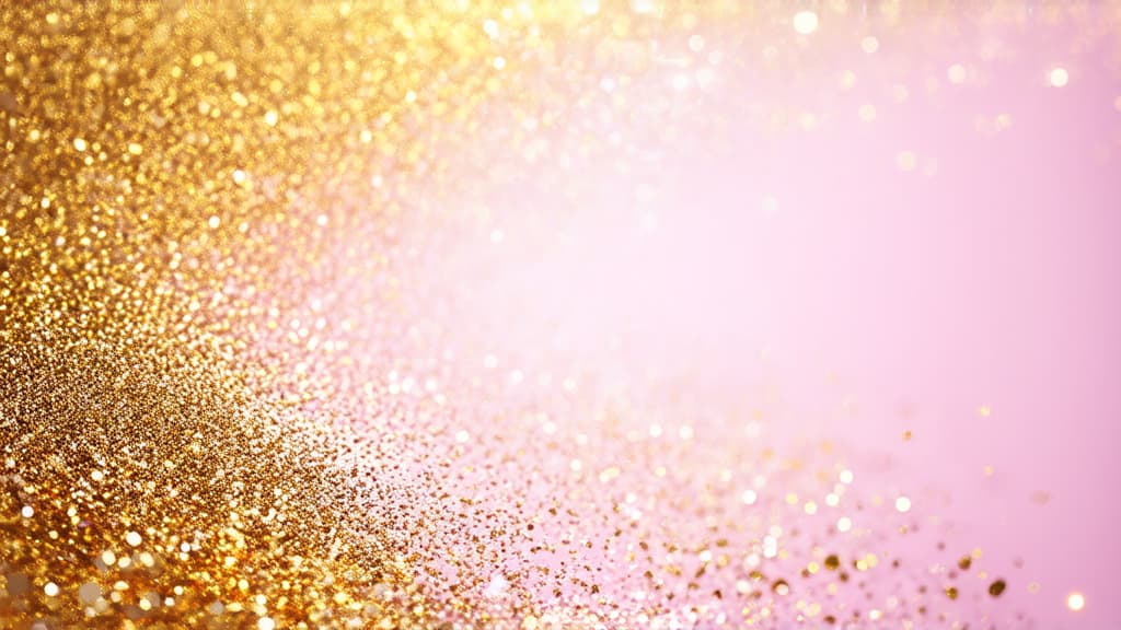  epic realistic, hyperdetailed, (cycles render:1.3), caustics, (glossy:0.58), (artstation:0.82),sparkling magical golden dust on a pastel pink background ar 16:9