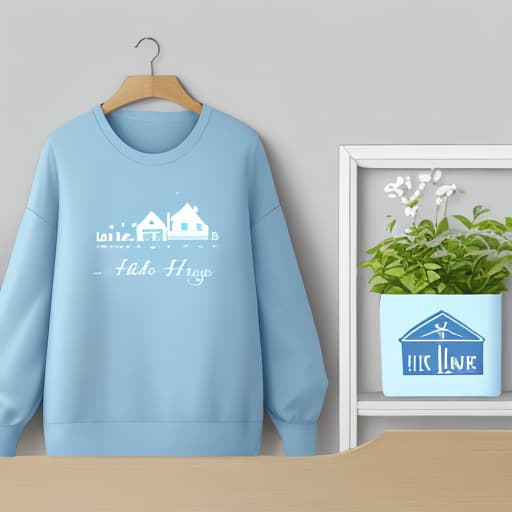  For hiya home design a simple fashion with international style English LOGO, light blue as the main color