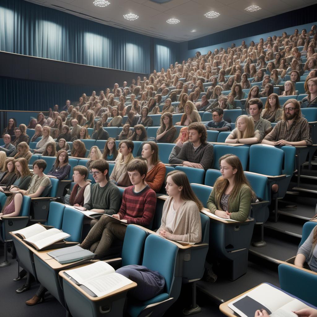  lecture theatre full of different types of aliens