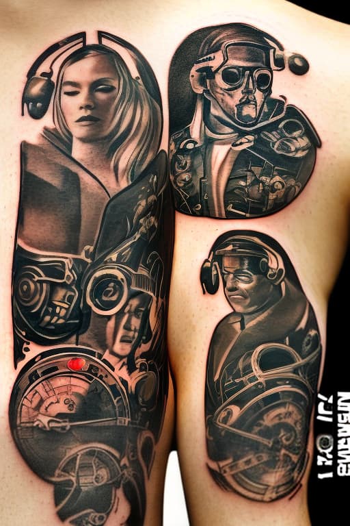 lnkdn photography Digital tatoos of cyberpunk man