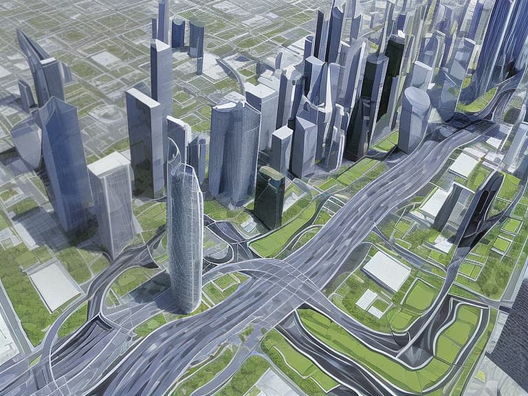 dvarchmodern paint the city of the future, with straight roads