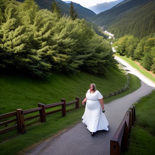 wa-vy style obese white female in leggins hiking and eating hyperrealistic, full body, detailed clothing, highly detailed, cinematic lighting, stunningly beautiful, intricate, sharp focus, f/1. 8, 85mm, (centered image composition), (professionally color graded), ((bright soft diffused light)), volumetric fog, trending on instagram, trending on tumblr, HDR 4K, 8K