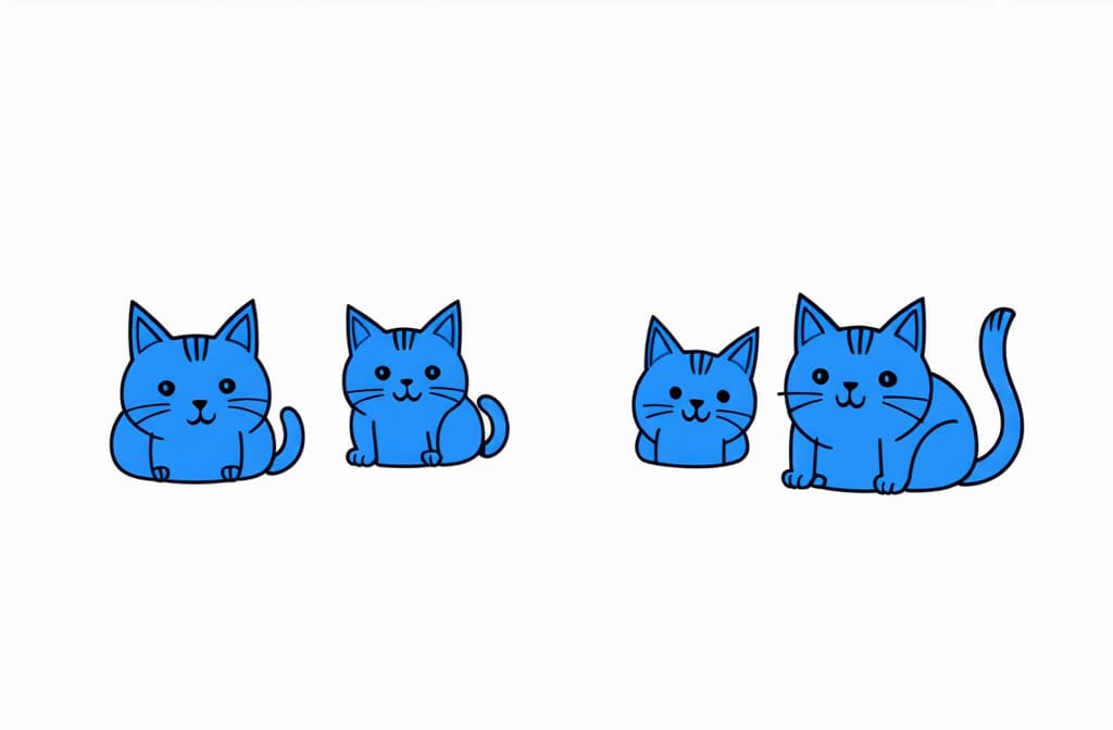  contour, very simple image in one unbroken black ink line, single line of blue cats with funny faces. simple flat color illustration. ar 3:2 using a single continuous black line ink brushon white background, drawing should be created without lifting the pen, recognizable features of blue cats with funny faces. simple flat color illustration. ar 3:2 in one unbroken line