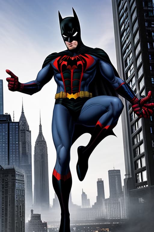  batman fused with spiderman